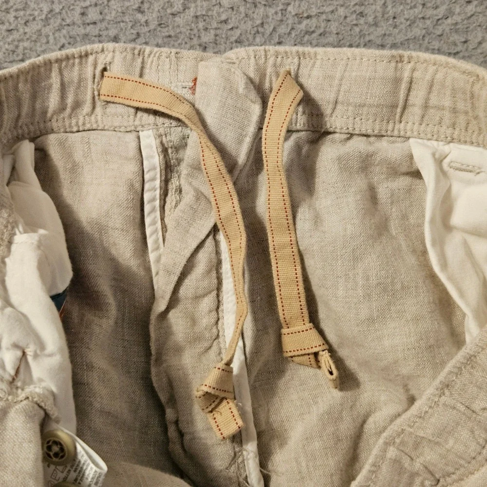 Tommy Bahama Relax Mens Beige 100% Linen Drawstring Casual Pants Size Large
